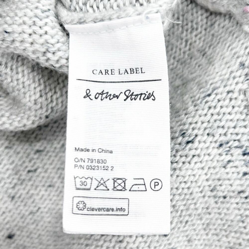 & Other Stories Speckled Wool Blend Crewneck Sweater Gray XS Scandinavian Nordic - Picture 7 of 11
